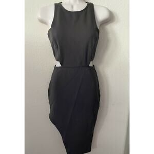 May Pink Green Side Cutout Sleeveless Asymmetric Hem Midi Women’s Dress Size S